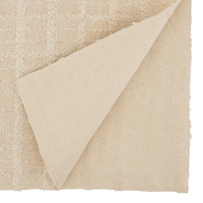 Beige Textured Cotton 23" Table Runner