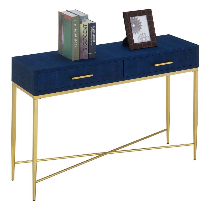 Ashley Console Table Blue/Gold - Breighton Home, 4 of 10