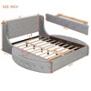 Queen Size Upholstered Storage Platform Bed with Wingback Headboard, 1 Big Drawer and 2 Side Storage Stool-ModernLuxe - 3 of 4