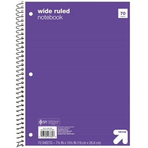 Wide Ruled 1 Subject Flexible Paperboard Cover Spiral Notebook - up&up™ - 1 of 1
