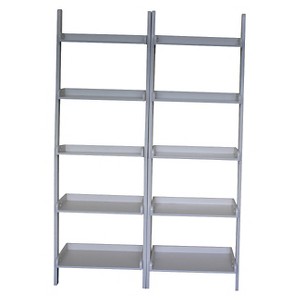 Set of 2 75.5" 5 Shelf Leaning Bookcases - International Concepts - 1 of 4