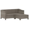 vidaXL 3 Piece Patio Lounge Set with Cushions Gray Poly Rattan - 3 of 4
