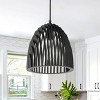Modern Black Dome Pendant Light, Sculptural Cage Hanging Fixture for Kitchen Island or Dining Room - 2 of 4