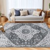 Washable Vintage Medallion Area Rug - Non-Slip, Non-Shedding Low Pile Foldable Carpet for Living Room, Dining Room,Bedroom, Office - 2 of 4