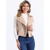 INSPIRE CHIC Women's Faux Suede Casual Sleeveless Biker Vest Jacket - 2 of 4