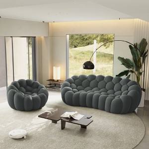 WJSHome 3 Seater Bubble Sofa and Single Seat Bean Bag Sofa, Comfy Mesh Fabric Upholstered Sofa for Living Room, Office, Apartment - 1 of 4