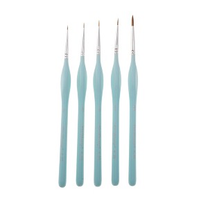 Unique Bargains Liner Brush for Watercolor Wooden Handle with Wolf Hair Bristles 5 Pcs - 1 of 3