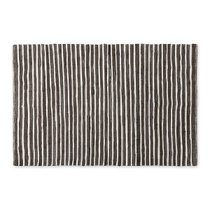 Design Imports Dark Brown Slim Stripe Cotton Chindi Rug 4X6Ft - 1 of 4
