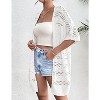 Zeagoo Lightweight Summer Crochet Cardigan for Women Short Sleeve Duster Boho Oversized Open Front Knitted Cardigan - 3 of 4