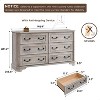 SinCiDo 6 Drawers Dresser for Bedroom, Farmhouse Wood Rustic Chest of Drawers, 54″ W Vintage Dressers for Living Room - 3 of 4