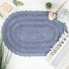 Design Imports Stonewash Blue Small Oval Crochet Bath Mat - 3 of 4