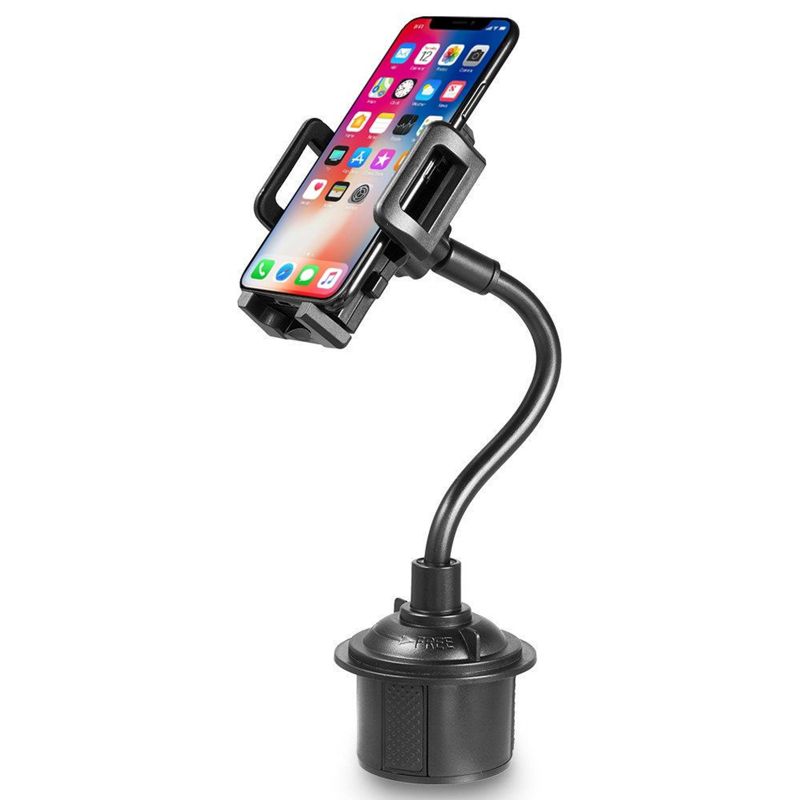 Insten Car Cup Cell Phone Holder & Universal Mount with Long Arm Compatible with iPhone 13/Pro/Max/Mini/12/11, Samsung Galaxy Android, Black, 4 of 10