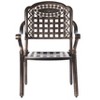 Gardenised Indoor and Outdoor Bronze Dinning Set 2 Chairs Cast Aluminum. - 2 of 4