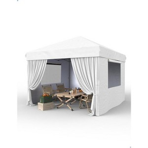 10'x10' Pop Up Canopy Tent with 4 Sidewalls, Portable Outdoor Canopy with Roller Bag - 1 of 4
