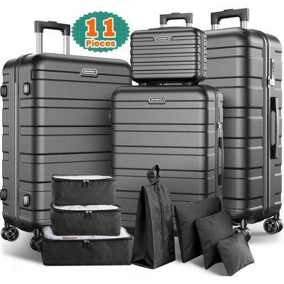 Famistar Storage 11 Piece Set Suitcase Hardside Lightweight Luggage Travel Set