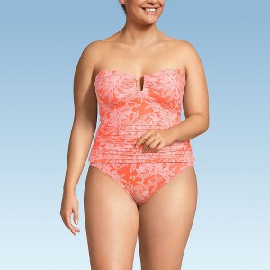 Lands' End Women's Slender Bandeau U-Wire Tankini Swimsuit Top - 1 of 4