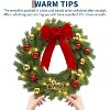 GAOMON 24 Inch Christmas Wreath for Front Door, Pre-Lit LED Lights Christmas Decor with Red Bow & Balls - 3 of 4