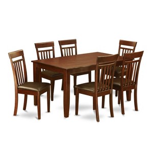Dining Room Table Set with Chairs, Modern Kitchen Table & Chair Set, 6 Person Table Set, Sleek Finish - 1 of 4
