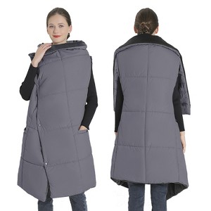NPolar"USB Heated Blanket with Zipper Arm Holes, 3 Heat Levels, 6 Zones, Dual Switch, Washable"Camel&Grey - 1 of 4