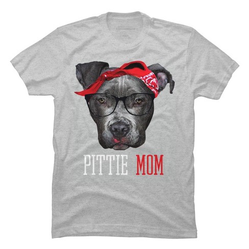 Men s Design By Humans Mother s Day Pittie Mom Pitbull Dog Lovers By dandingroz T Shirt Athletic Heather X Large