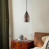 Dewdrop 4.7" Mini Glass Pendant Light, Brown White Marble Glass, Vintage Hanging Ceiling Lamp - 4 of 4