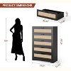 homfan Tall Rattan Dresser with 5 Drawers,Wooden Spacious Storage Chest of Drawers with Wide Top - 2 of 4