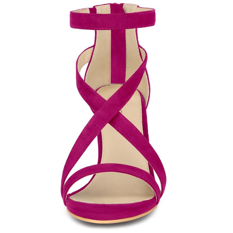 Allegra K Women's Zipper Ankle Strap Stiletto Sandals, 2 of 6