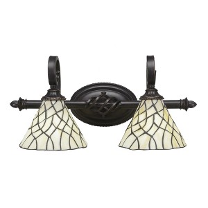 Toltec Lighting Elegante 2 - Light Vanity in  Dark Granite with 7" Sandhill Art Glass Shade - 1 of 1