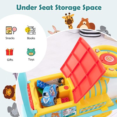 Blue 6V Electric Kids Ride-On Train with Track and Wheels