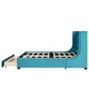Okak Queen Size Velvet Platform Bed Frame with Big Storage Drawer Upholstered Modern Bed with Wingback Headboard Easy to Assemble, Blue - 2 of 4