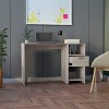 Vynxaria Modern Naxos Computer Desk - 43.3"W, Light Gray, 1-Drawer & 2 Open Storage Shelves - 2 of 4