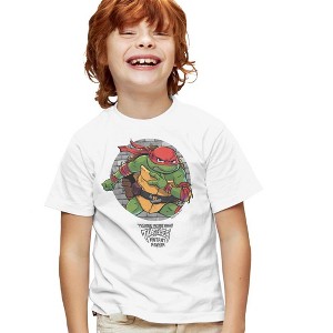 Teenage Mutant Ninja Turtles: Mutant Mayhem Raph Pose Kids T Shirt For Youth, White - 1 of 4