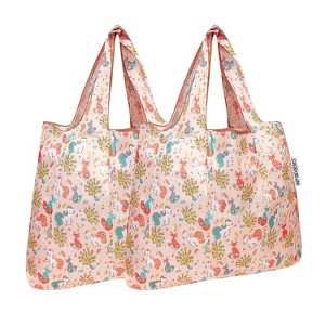 Wrapables Foldable Tote Nylon Reusable Grocery Bag (Set of 2) - 1 of 4