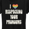 Women's - Instant Message - I Love Respecting Your Pronouns Short Sleeve Graphic T-Shirt - 2 of 4