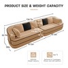 135" Teddy Fabric 4-Seat Straight Sectional Sofas Fluffy Oversized Couch with 32D High-Density Sponge, Curved Armrests & Contrast Color Design - 4 of 4