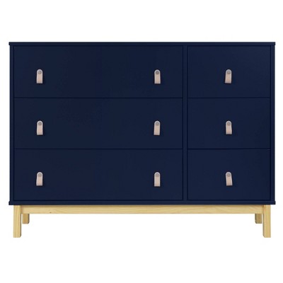 Image of babyGap by Delta Children Legacy 6 Drawer Dresser with Leather Pulls and Interlocking Drawers - Navy