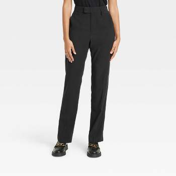 Women's High-Rise Regular Fit Full Length Straight Stovepipe Trousers - A New Day™