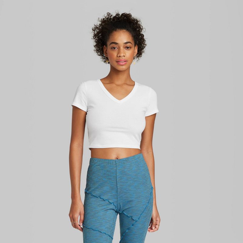 Women's Short Sleeve V-Neck 3pk Bundle T-Shirt - Wild Fable™ White, 3 of 5
