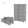 FONTOI Country Style Nightstand with 5 Drawers, Side Table with Storage Cabinet, Dresser for Bedroom, Gray, 15.7"*47.8"*31.5" - 3 of 4