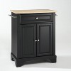 HomeStock  Lafayette Wood Top Small Portable Rolling Kitchen Island Storage Cart, Microwave Stand, Black - 3 of 4