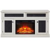 VYNXARIA Embossed Pattern TV Stand with 23" fireplace insert,TV and Media Console with Open and Closed Storage Space and sliding door,White - 3 of 4