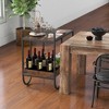 Costway Industrial Bar Cart Rolling Buffet Serving Cart with Removable Metal Wire Rack - 4 of 4