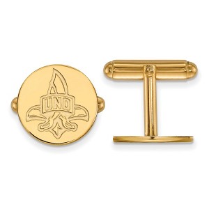 Black Bow Jewelry 14k Yellow Gold Plated Sterling Silver New Orleans Privateers NCAA Cuff Links - 1 of 3