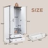 Brafabhome Modern Wood Armoire Wardrobe Closet with 2 Doors, Freestanding Wardrobe Clothes Cabinet with Drawers and Hanging Rod for Bedroom | White - 2 of 4