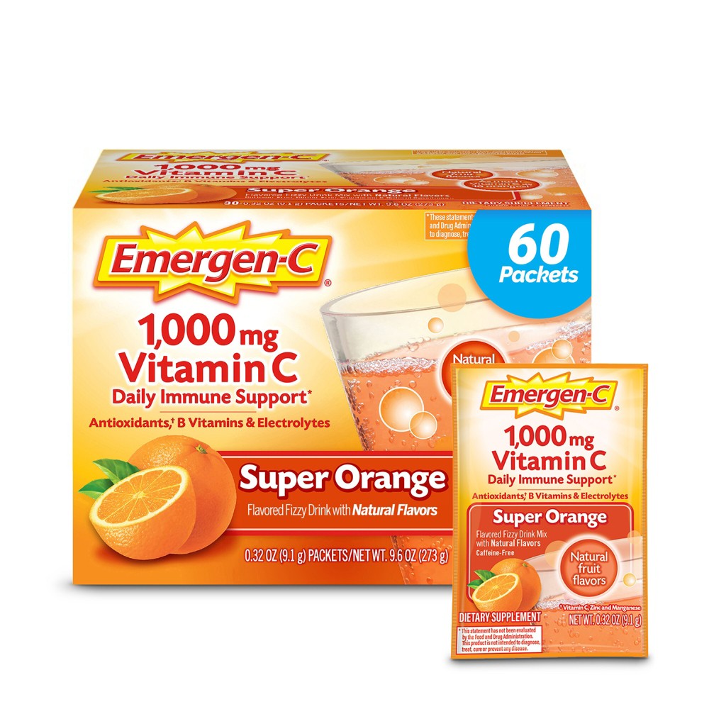 Photos - Vitamins & Minerals Emergen-C Vitamin C Supplement Drink Mix - Super Orange - 60ct