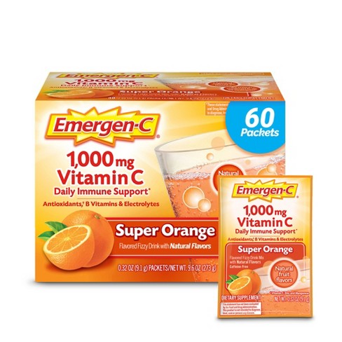 Emergen-C Vitamin C Supplement Drink Mix - Super Orange - 60ct - image 1 of 4