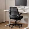 Office Desk Computer Gaming Ergonomic Chair with Lumbar Back Support Adjustable Height Swivel Wheels Flip-up Arms Mesh Chair for Home or Office - 3 of 4