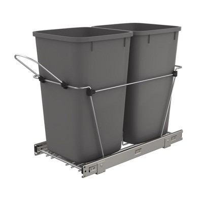 RW Base Gray Collapsible Large Trash Can - 11 1/2 x 10 x 7 - 1