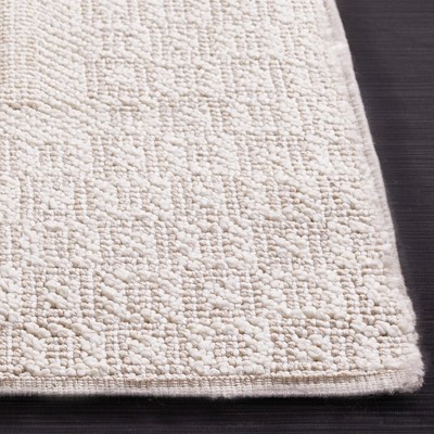 Ivory Geometric Flat Woven Synthetic 4' x 6' Area Rug