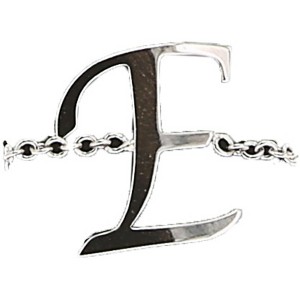 Pavilion Gift Company - E - Adjustable Rhodium Plated Monogram Ring - Rings - 1 of 4